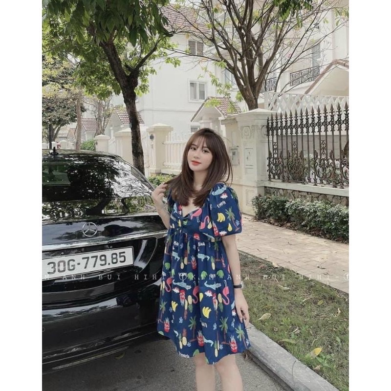 BIGSIZE Đầm babydoll hoạ tiết 55-100kg