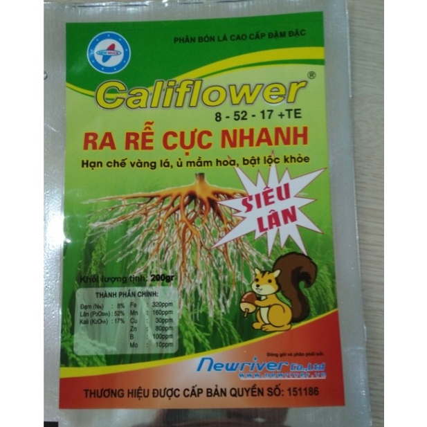 Phân bón CALIFLOWER 8-52-17 - SIÊU RA HOA, KHỎE RỄ - GÓI 200GR