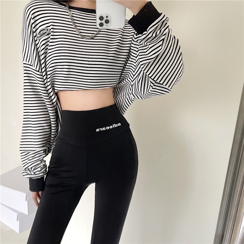 Quần dài dáng ôm in chữ thiết kế mới thời trang theo phong cách hàn quốc