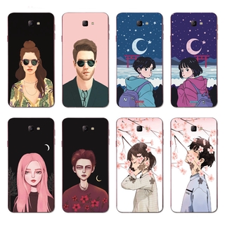 Ốp điện thoại silicon tpu mềm họa tiết cô gái/chàng trai cho Samsung Galaxy J4 J6+ Plus Prime 2018/J5 J7 Prime