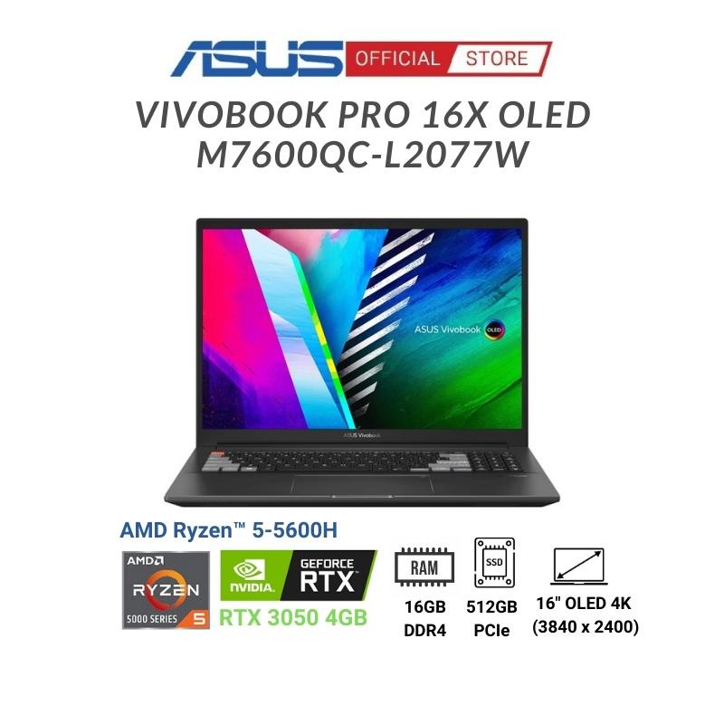 [Mã ELBAU7 giảm 7%] Laptop Asus Vivobook Pro 16X OLED M7600QC-L2077W (Ryzen™ 5-5600H + RTX™ 3050 4GB | 16 inch 4K)