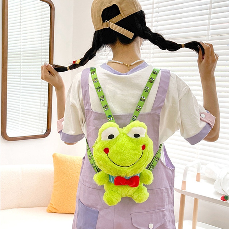 Ba Lô Đeo Vai Hình Chú Ếch Hoạt Hình Nhồi Bông Dễ Thương Cho Bé