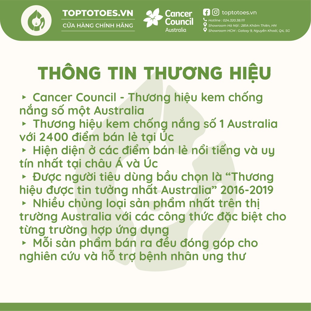 Kem chống nắng Dưỡng ẩm Cancer Council Moisturizing SPF 50+/ PA ++++