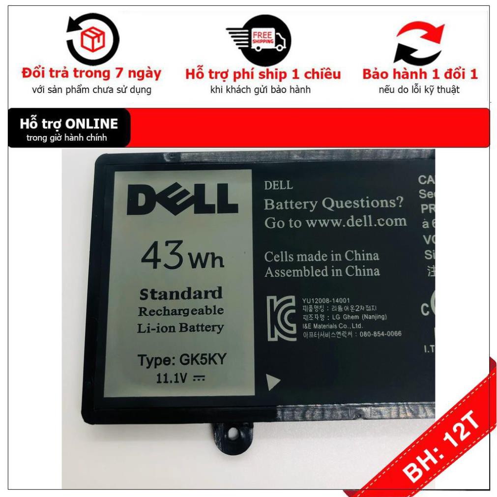 [BH12TH] Pin Laptop Dell Inspiron 11 3147 3148 3000 3152 13 7347 7348 7359 7352 Inspiron 15 7558 7568 Mã Pin GK5KY