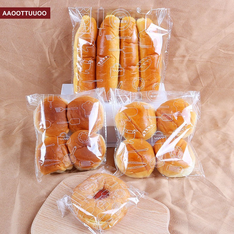 Set 100 túi đựng bánh mì tiện dụng thiết kế dễ thương