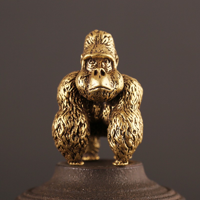 Tượng Đồng Phong Thủy Hình Khỉ King Kong, Trang Trí Đem Lại May Mắn Tài Lộc (Kích Thước: 4.4cm x 4.1cm)