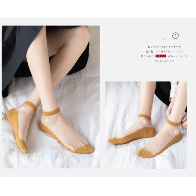 Tất Cúc Hoa Mi Lưới, Tất Hoa Cúc Lưới Nữ Tiện Lợi, Vớ Lưới Hoa Cúc Cổ Ngắn Sang Chảnh