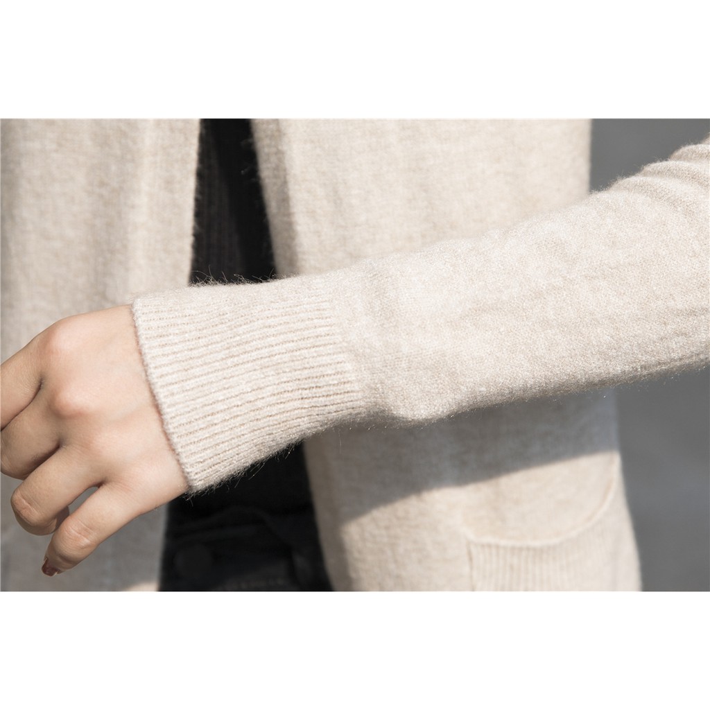 Áo cardigan nữ 2 túi, áo khoác len dáng dài nhiều màu Ak33
