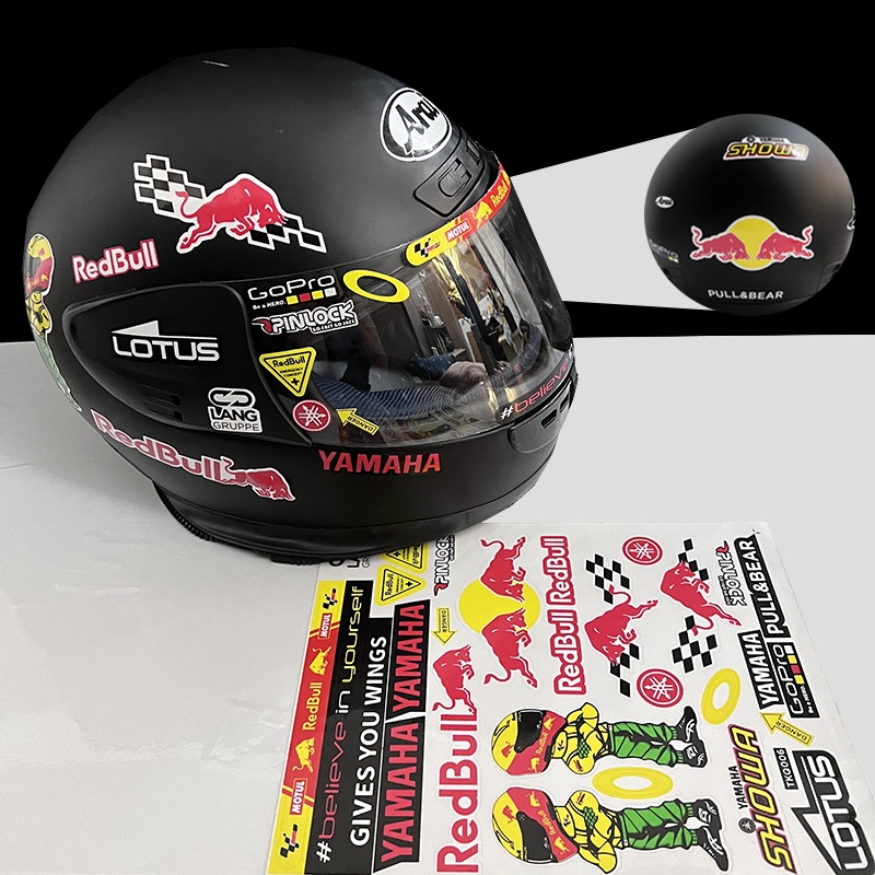 Red bull Miếng Dán Trang Trí Mũ Bảo Hiểm Chống Thấm Nước