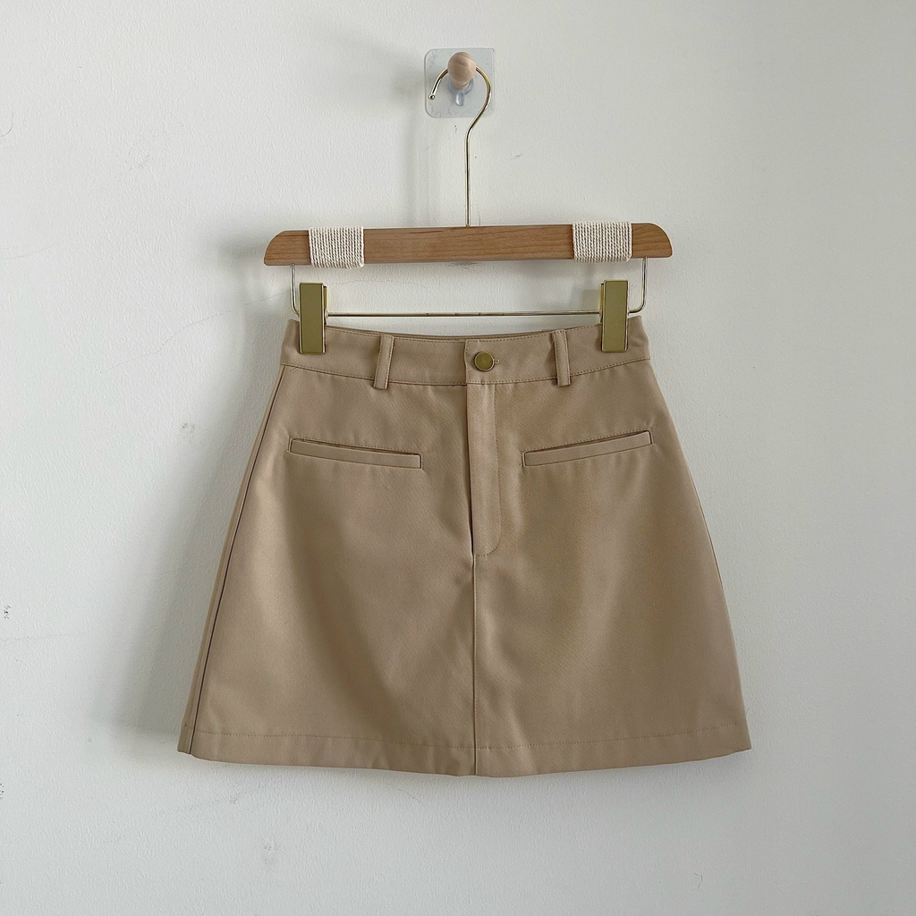 Chân váy chữ A nữ 1 nút có túi trước chất kaki cao cấp nhiều màu - Tyribee Clothing