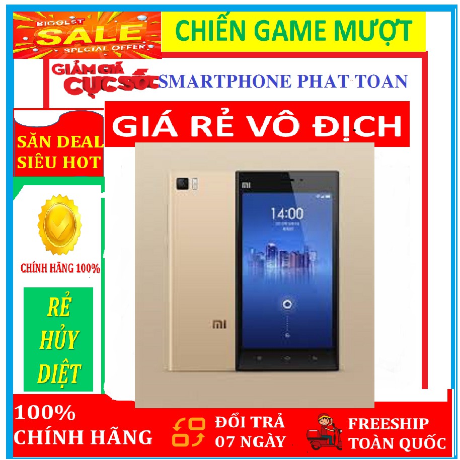 Điện thoại giá siêu rẻ - XIAOMI MI3 - XIAOMI MI 3 ram 2G/16G Fullbox - Bh 1 đổi 1 Chiến PUBG - FREE FIRE - LIÊN QUÂN mượ