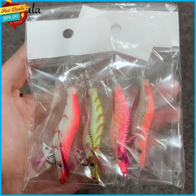 Set 4 Mồi Câu Cá Giả Hình Con Tôm 3D 8.5cm 4.3g