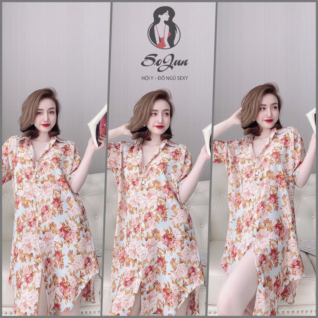 Áo Sơ Mi Ngủ Mango SOJUN Đồ Ngủ sexy &lt; 65kg