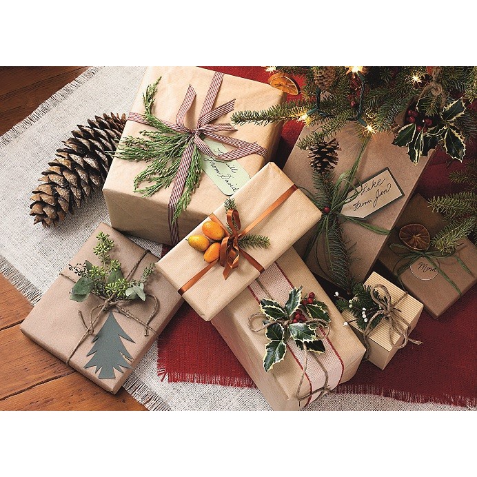 Set Tag 25c treo đóng gói quà tặng Giáng sinh, trang trí Noel tặng kèm dây