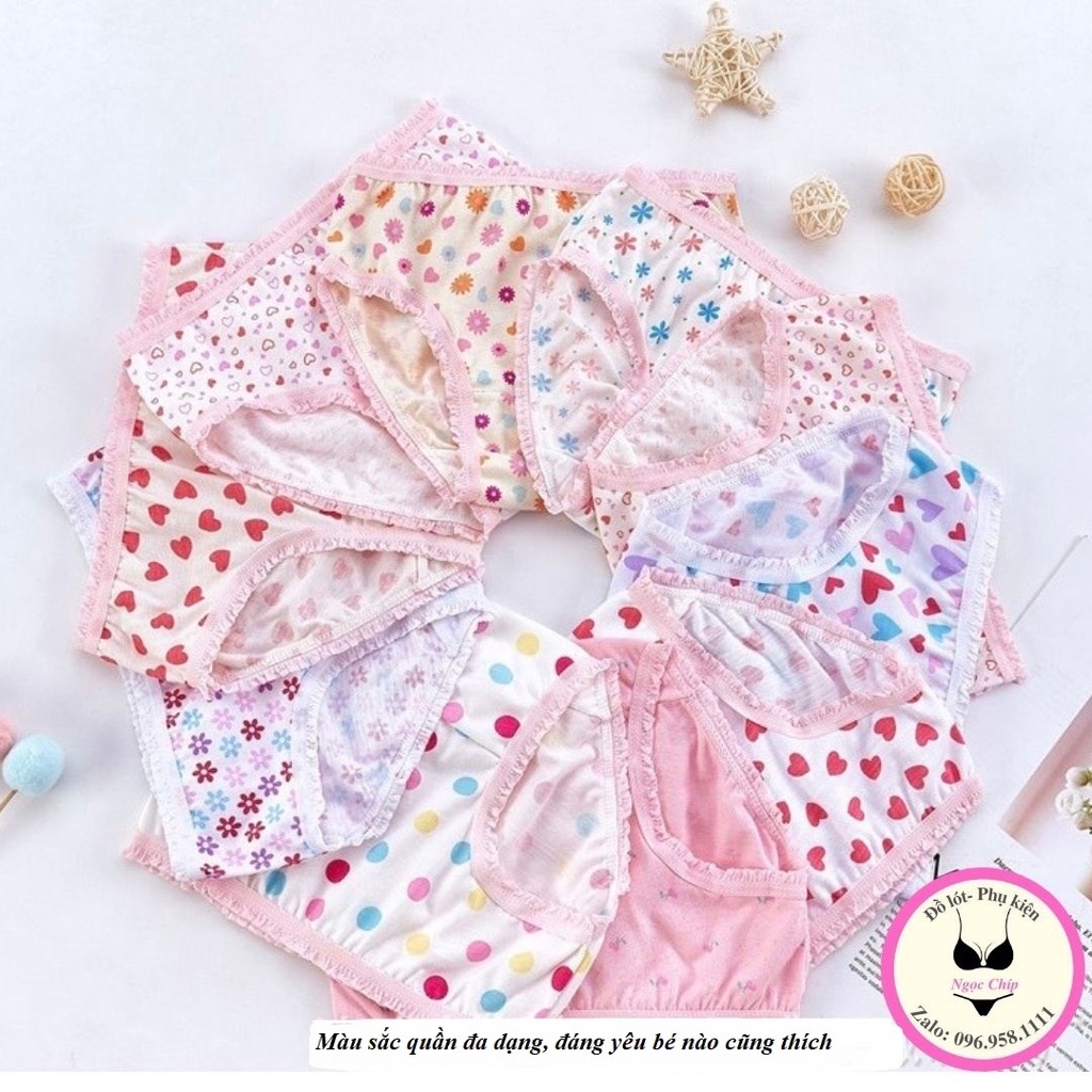 Quần lót bé gái, quần chíp tam giác  bé từ 2-12 tuổi 100% cotton co giãn, mềm mịn,thấm hút tốt màu sắc dễ thương NĐ05