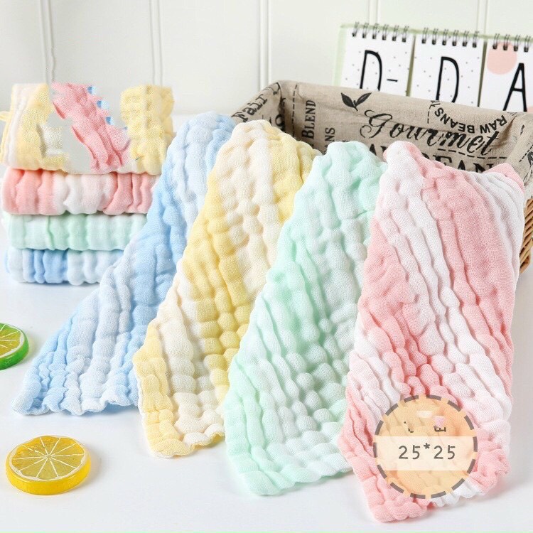 khăn sữa cho bé, Set 5 khăn rửa mặt vải xô xuất Nhật  siêu mềm mịn &amp; thấm hút tốt xuất Nhật 28x28cm { CHUYÊN SỈ }