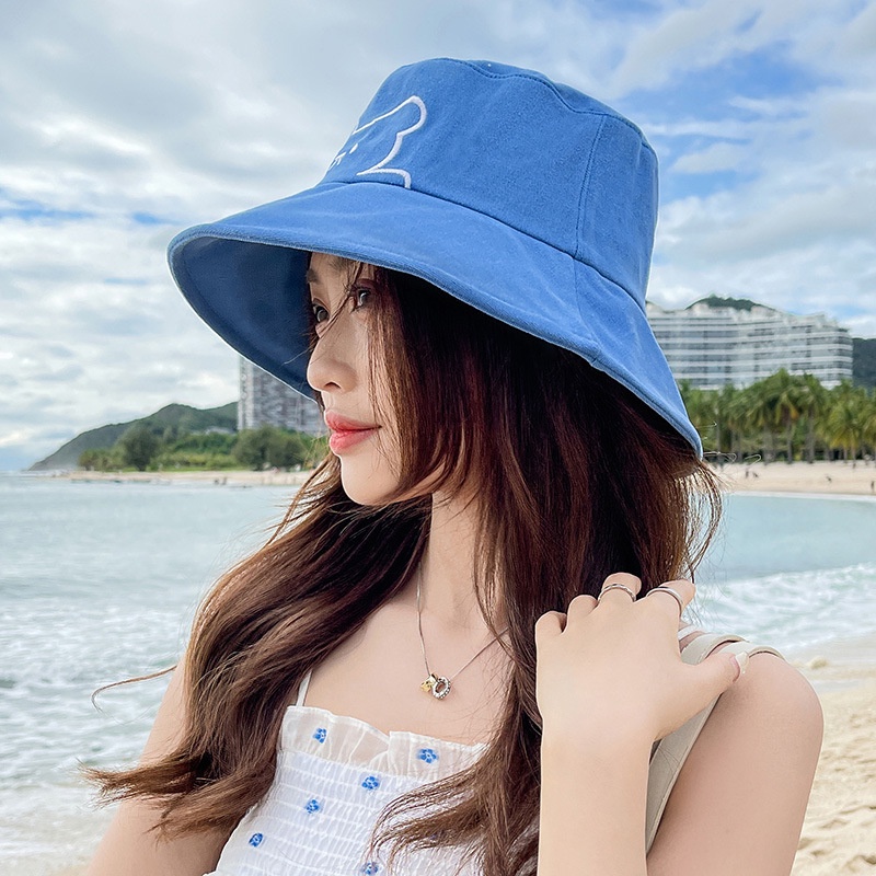 Mũ Bucket Chống Nắng Vành Rộng Hai Mặt Phong Cách Hàn Quốc Dễ Phối Đồ Cho Nữ