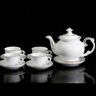 Bộ ấm chén vẽ chỉ vàng kim Bát Tràng