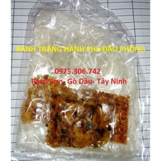 1 xâu 10 bịch bánh tráng hành phi, đậu phộng