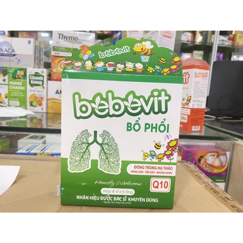 Bebevit Bổ Phổi - Đông trùng hạ thảo, hồng sâm, yến sào hộp 20 ông  tăng cường miễn dịch tăng cường đề kháng