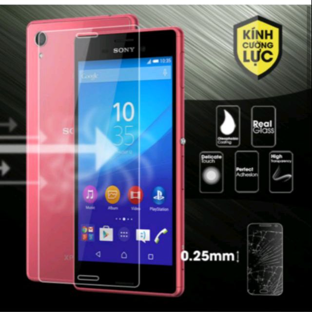 Dán kính cường lực Sony M4 aqua trong suốt