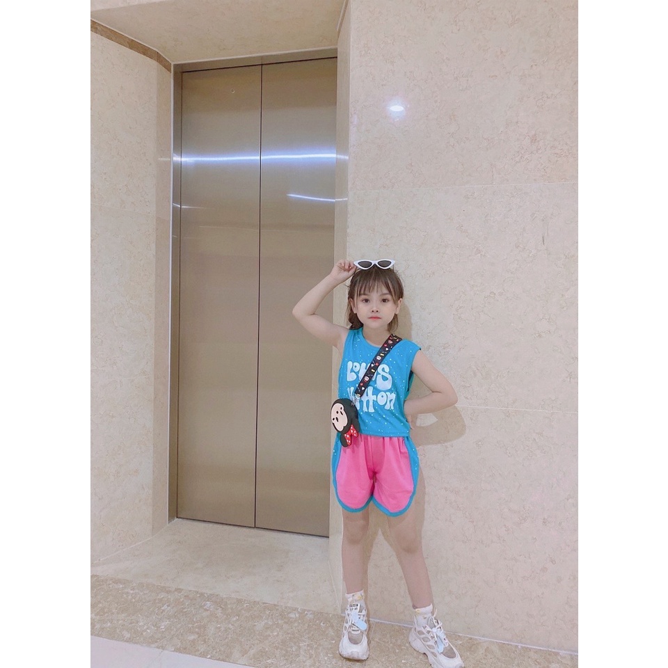 BỘ HÈ 3 Lỗ Phối Sắc SIze Đại cho bé gái siêu cute kèm ảnh thật (dáng áo croptop)