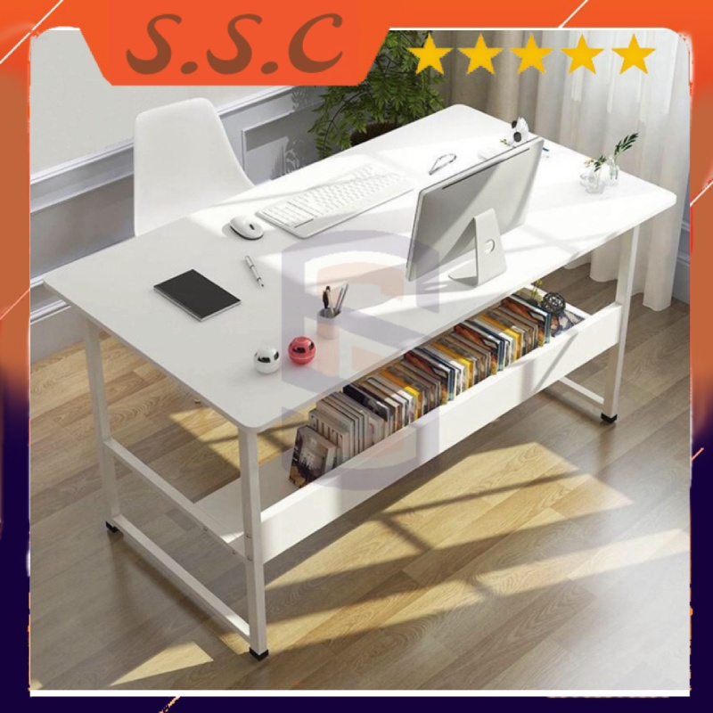 Bàn làm việc học tập khung sắt sơn tĩnh điện chịu lực cao, Bàn lắp ráp dễ dàng gọn nhẹ thông minh