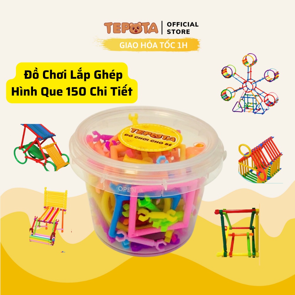 Bộ Đồ Chơi Lắp Ghép Hình Que Thông Minh 150 Chi Tiết Cho Bé Sáng Tạo Hộp 11x9x10cm CD02