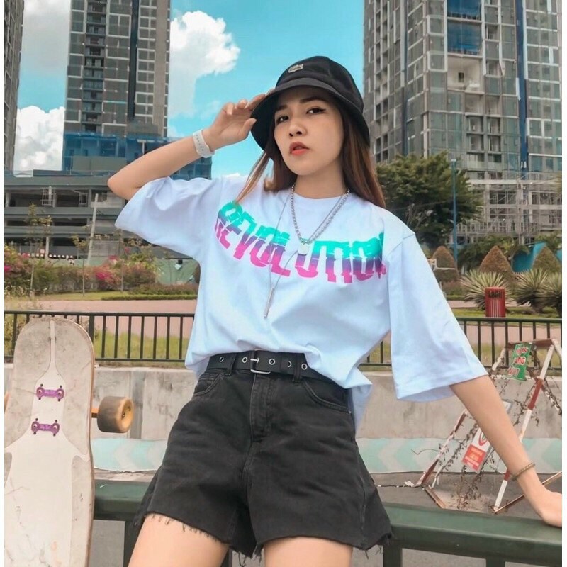 Áo thun REVOLUTION Unisex form rộng 1991x shop,áo phông rộng