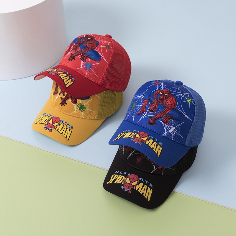 (MUTE36) Mũ nón lưỡi trai trẻ em hình 3D Spiderman cho bé trai 4-8 tuổi