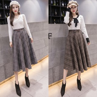 HÀNG NHẬP - CHÂN VÁY XÒE CARO VINTAGE CAO CẤP - QV09211
