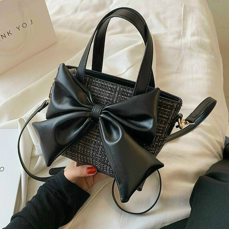 Túi Xách Nữ 💝Túi Đeo Chéo Nữ kèm nơ xinh xắn chất dạ mềm 💝💝💝