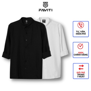 Áo Sơ Mi Trắng, Đen Nam DYACI Tay Dài Công Sở Chất Vải Cotton Thấm Hút Mồ Hôi