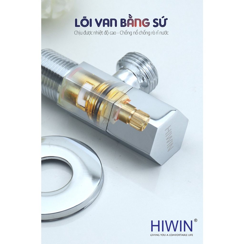 Van T chia nước vòi sen vòi xịt, van giảm áp lực nước chất liệu đồng mặt gương HIWIN JF-3061