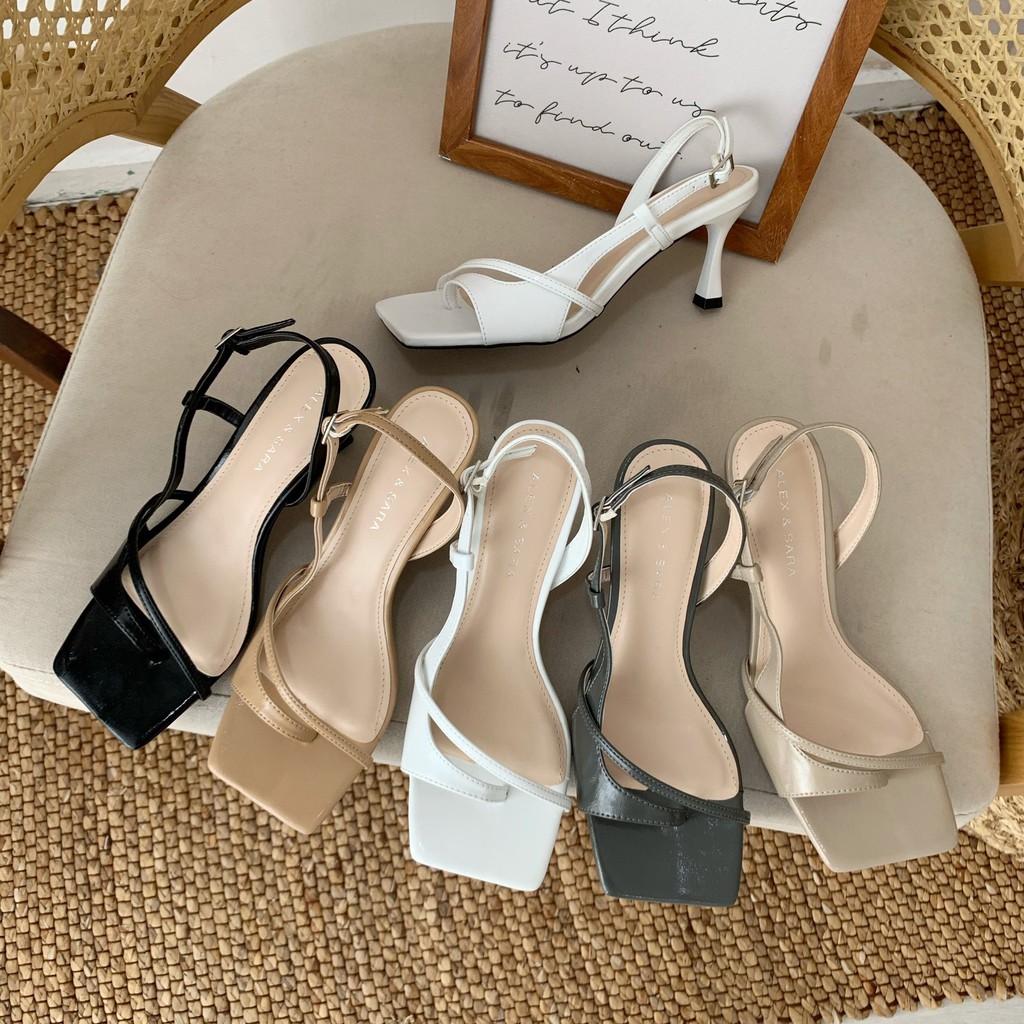 GIÀY SANDAL GÓT NHỌN NỮ AS XỎ BO SƯỜN 8P VNXK