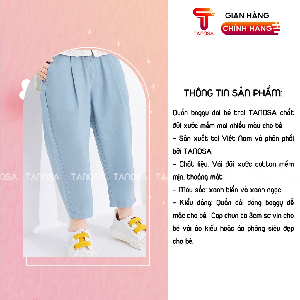 Quần baggy dài cho bé chất đũi xước mềm mại TANOSA