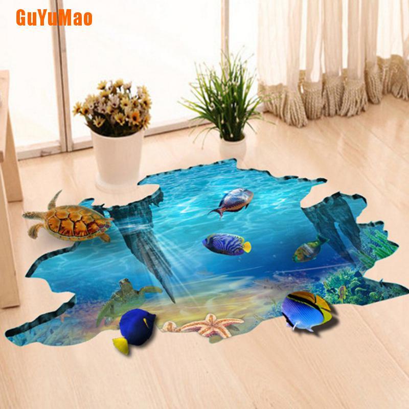 Miếng Dán Sàn Nhà Hình Đại Dương 3D Độc Đáo