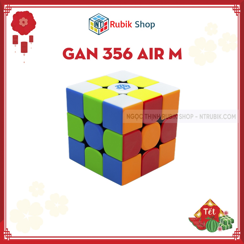 [Siêu Phẩm] Rubik 3x3x3 Gan356 AIR M flagship 2020 Stickerless / Đen (Hãng Mod Nam Châm)