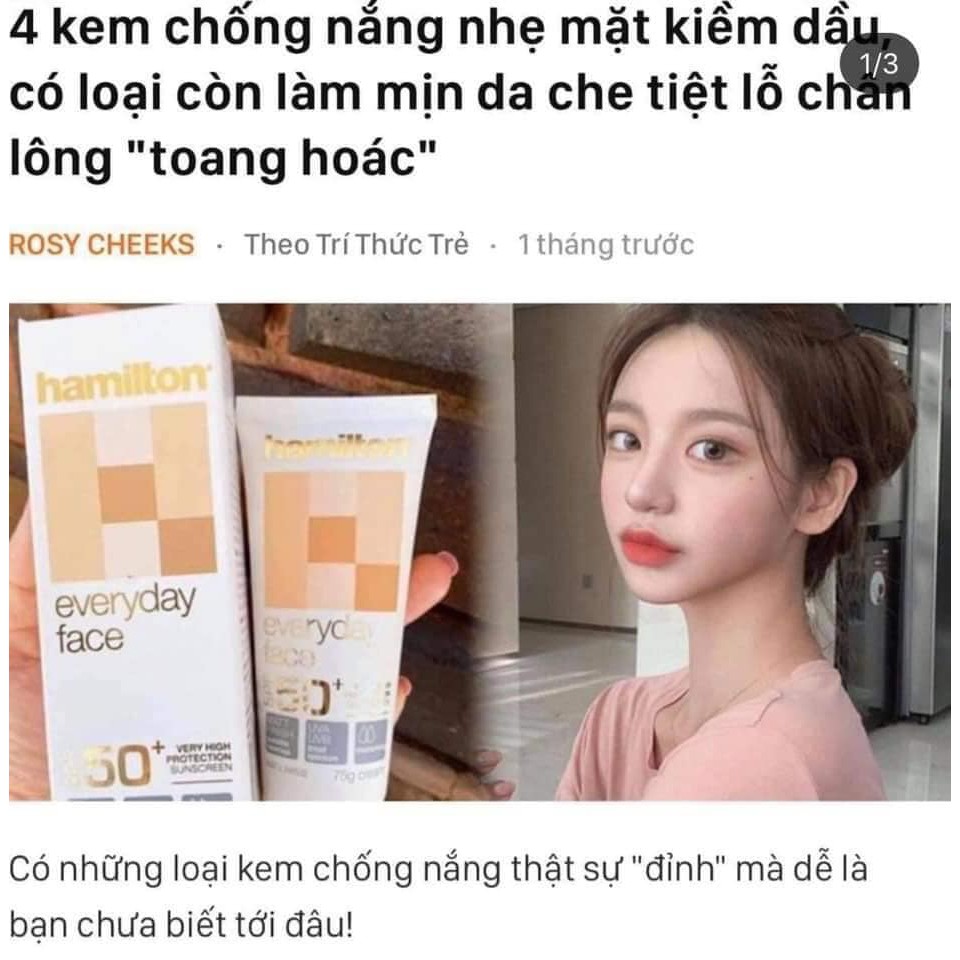 Kem chống nắng Hamilton thích hợp cho Da Dầu, lỗ chân lông to | BigBuy360 - bigbuy360.vn