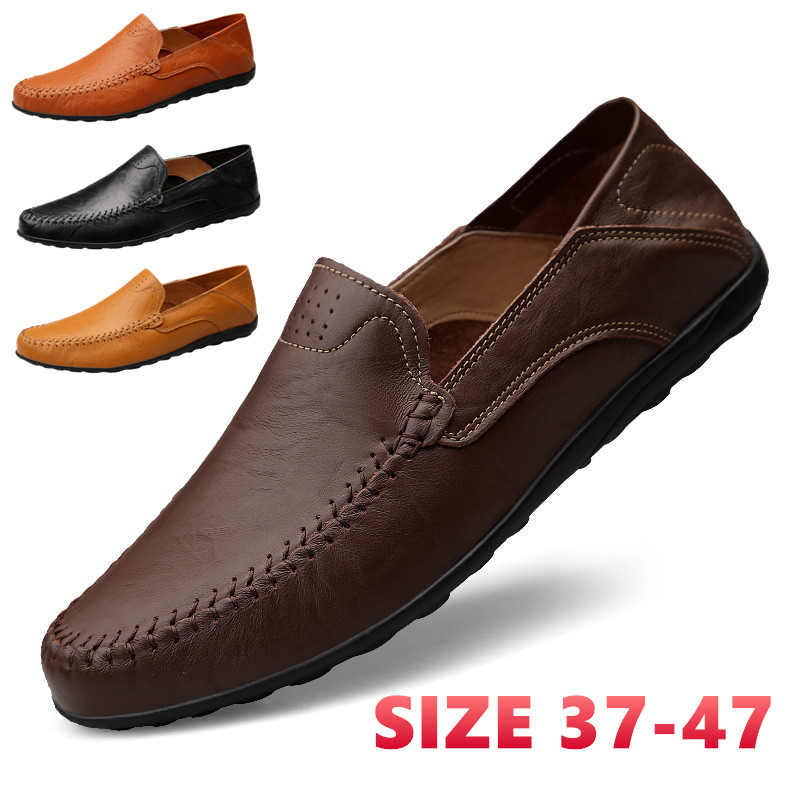 Giày lười da thật thời trang cho nam size 37~47