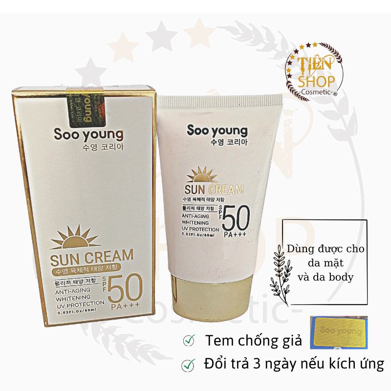 Kem Chống nắng vật lý Soo young ( Sun Cream 50+)