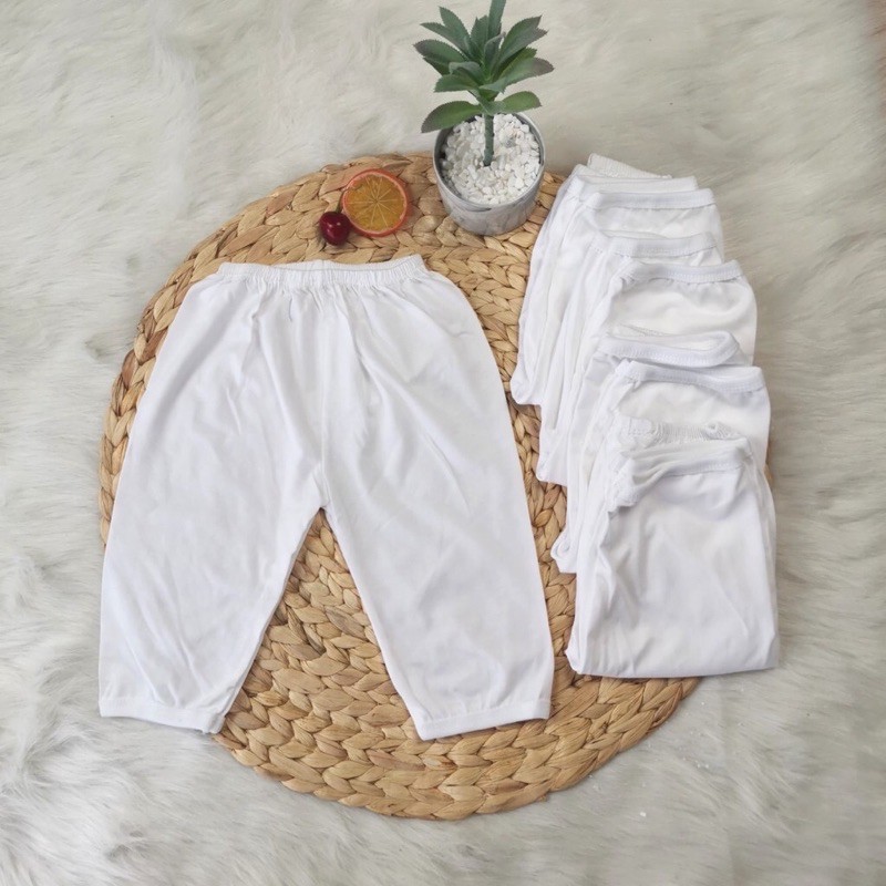 COMBO 5 QUẦN DÀI 100%COTTON TRẮNG TRẺ EM SIÊU MỀM MÁT