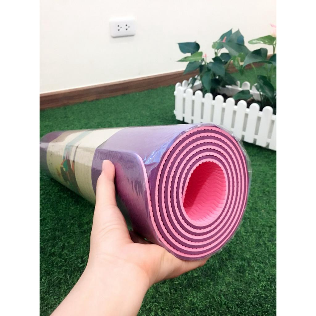 THẢM TẬP YOGA , THẢM TẬP GYM TPE ĐỊNH TUYẾN CAO CẤP 2 LỚP 6MM CHÍNH HÃNG ACK