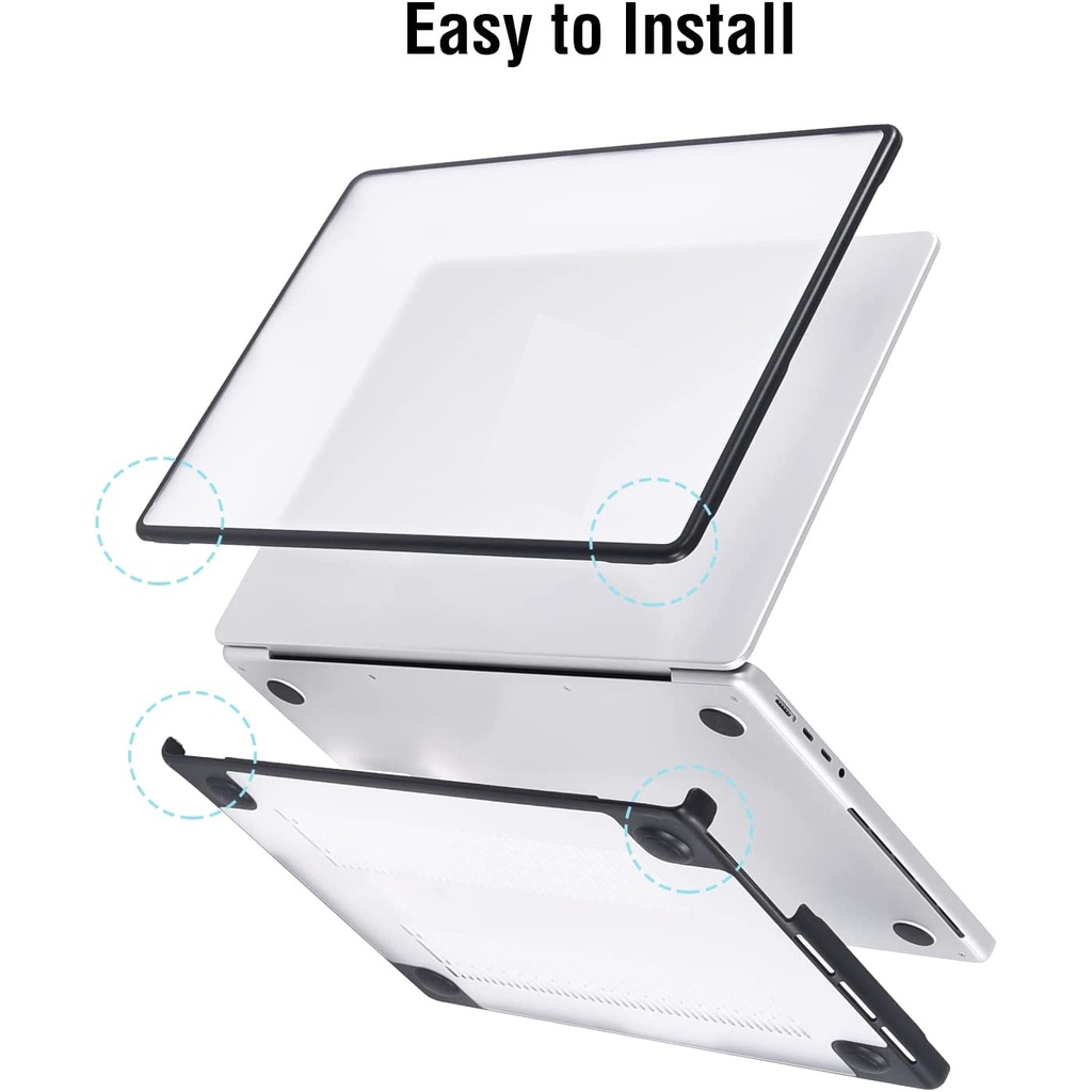 Ốp Toàn Bộ Ốp Điện Thoại TPU Mềm + PC Cứng Chống Dấu Vân Tay Cho MacBook Air M2 13.6 Pro 14.2 M1 Pro Air 13 "Pro 16 2023 A2780