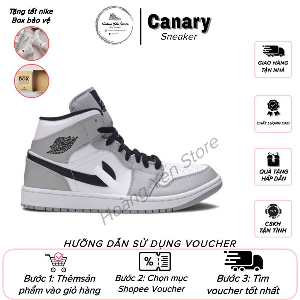 HoPi | Giày jd xám móc đen cao cổ, full box, bill