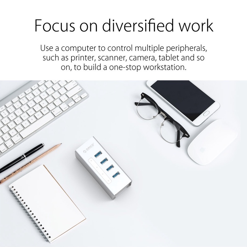 Hub chuyển đổi ORICO A3H10-V2 chia 10 cổng USB 3.0 tiện lợi