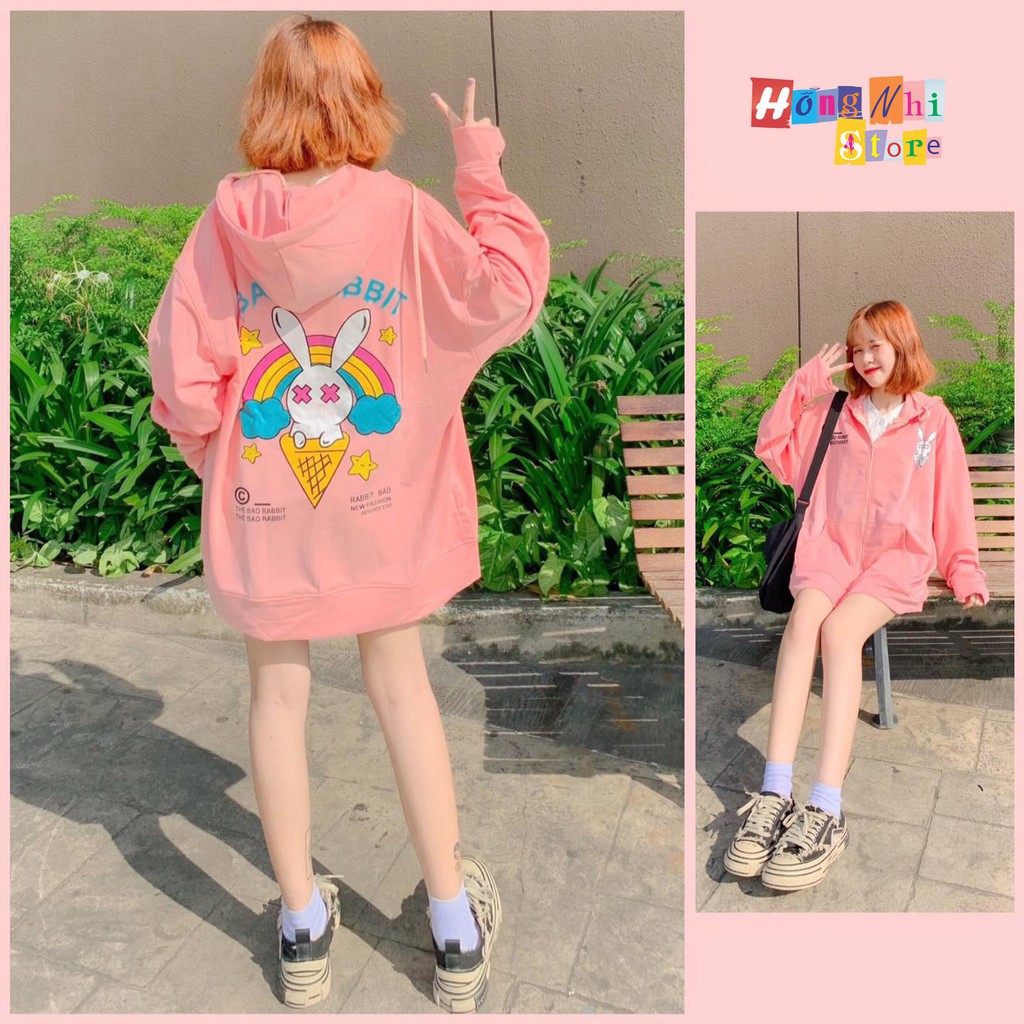 Áo Hoodie Zip In Hình Dáng Rộng - Khoác Hoodie Dây Kéo In Hình Unisex - MM | BigBuy360 - bigbuy360.vn