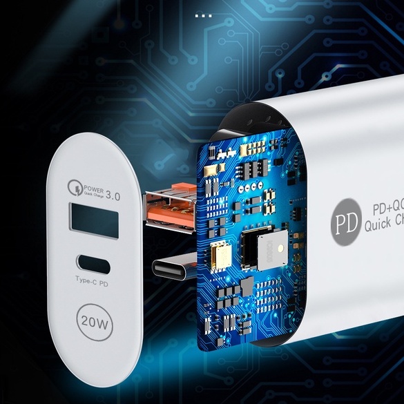 Cốc sạc nhanh SPRISE P20 20W PD USB QC3.0 cho Android iphone