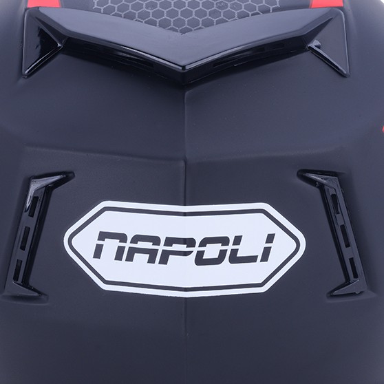 Mũ Bảo Hiểm Phượt ¾ Napoli N039 Tem V2 đỏ [Free size 57 - 59cm] - Bảo Hành 12 Tháng