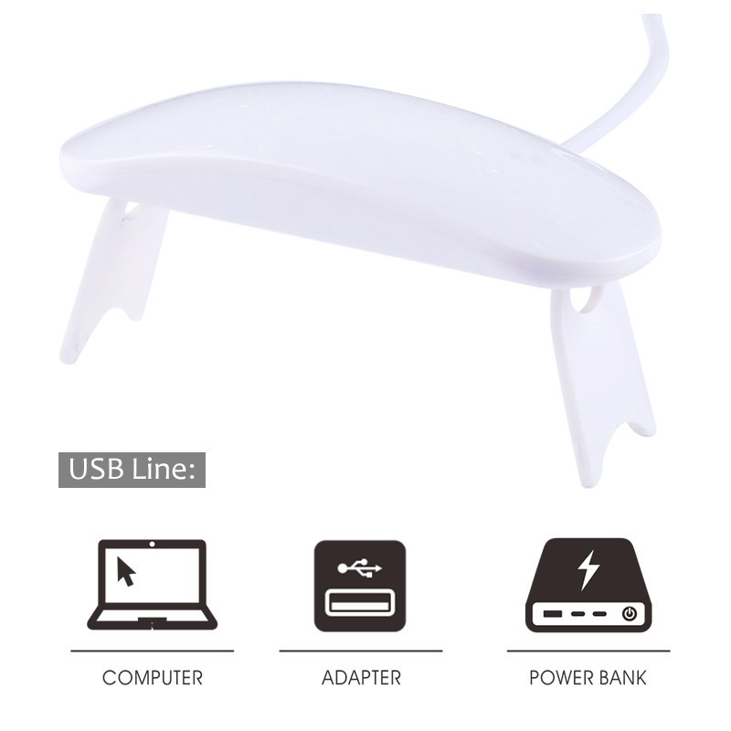 Đèn hong khô sơn móng tay mini 3 bóng led gel 6W